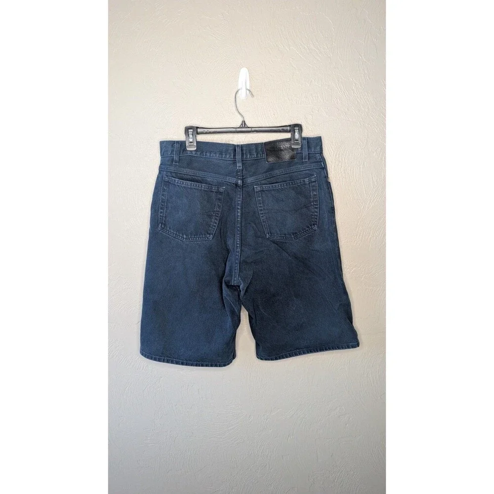 Vintage Anchor Blue Mens 36 Dark Blue Loose Baggy Denim Shorts Y2K Jorts Skater